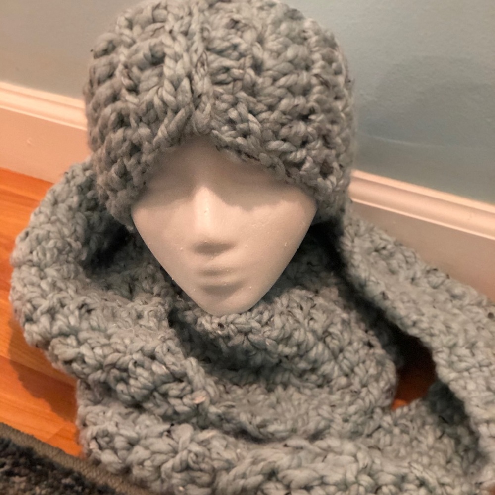 Ear warmer and infinity scarf combo